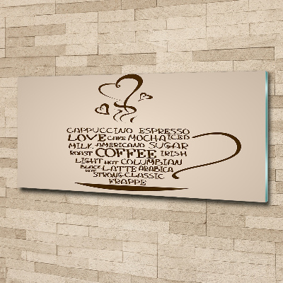 Quadro in vetro acrilico Una tazza di caffè