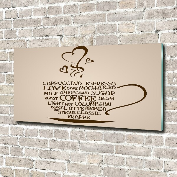 Quadro in vetro acrilico Una tazza di caffè