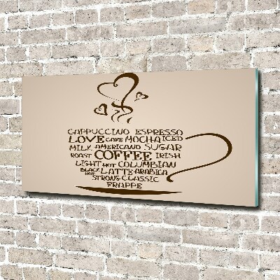 Quadro in vetro acrilico Una tazza di caffè