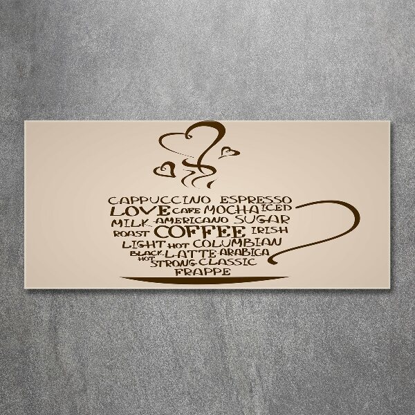 Quadro in vetro acrilico Una tazza di caffè