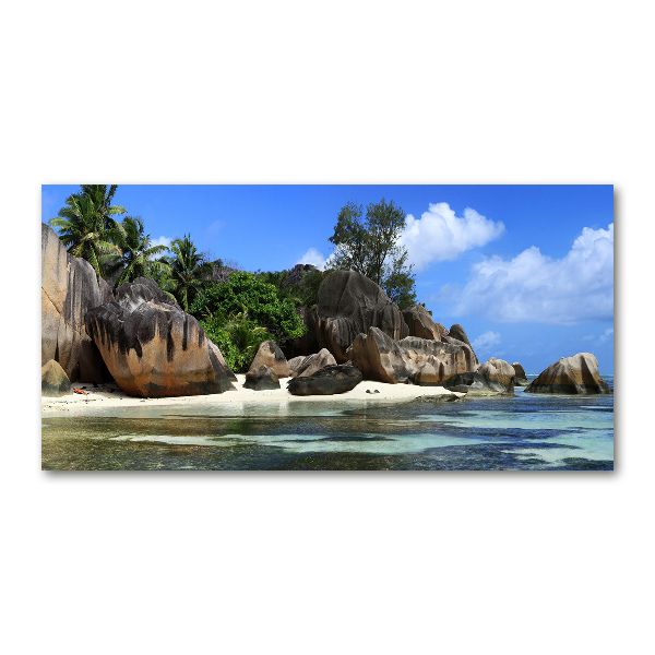 Quadro su vetro acrilico Panorama delle Seychelles