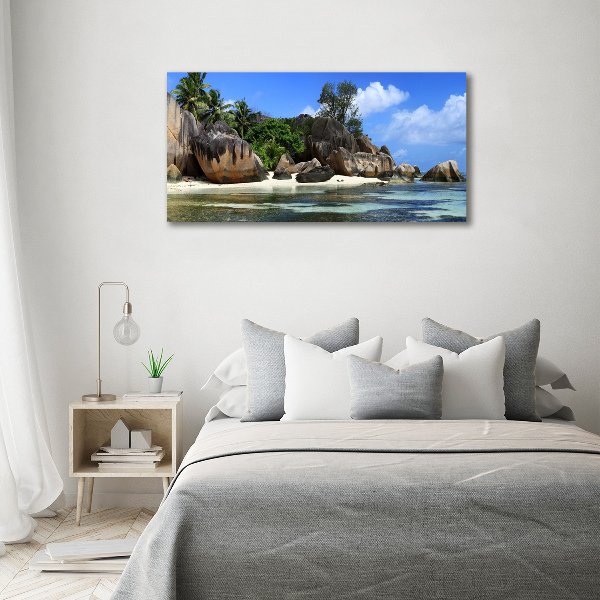 Quadro su vetro acrilico Panorama delle Seychelles