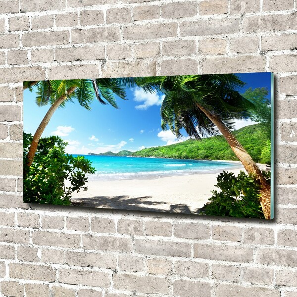 Quadro vetro acrilico Spiaggia delle Seychelles