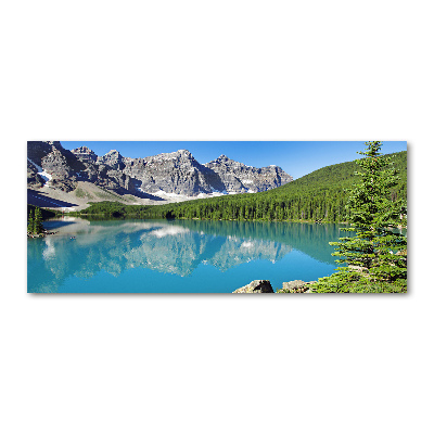 Quadro su vetro acrilico Lago tra le montagne