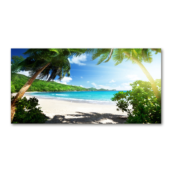 Quadro in vetro acrilico Spiaggia delle Seychelles