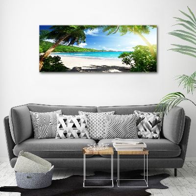 Quadro in vetro acrilico Spiaggia delle Seychelles