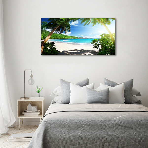 Quadro in vetro acrilico Spiaggia delle Seychelles