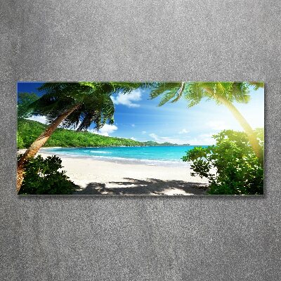 Quadro in vetro acrilico Spiaggia delle Seychelles