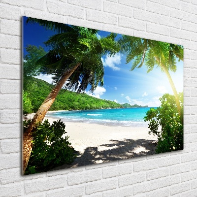 Quadro in vetro acrilico Spiaggia delle Seychelles