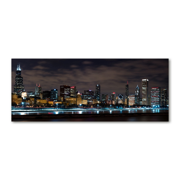 Quadro in vetro acrilico Chicago di notte