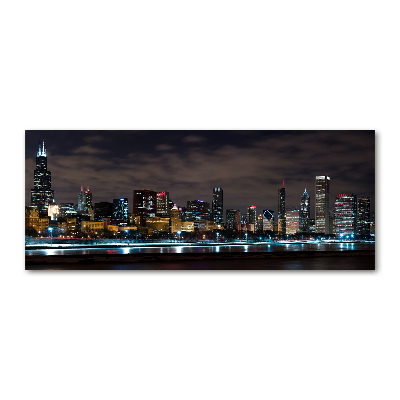 Quadro in vetro acrilico Chicago di notte