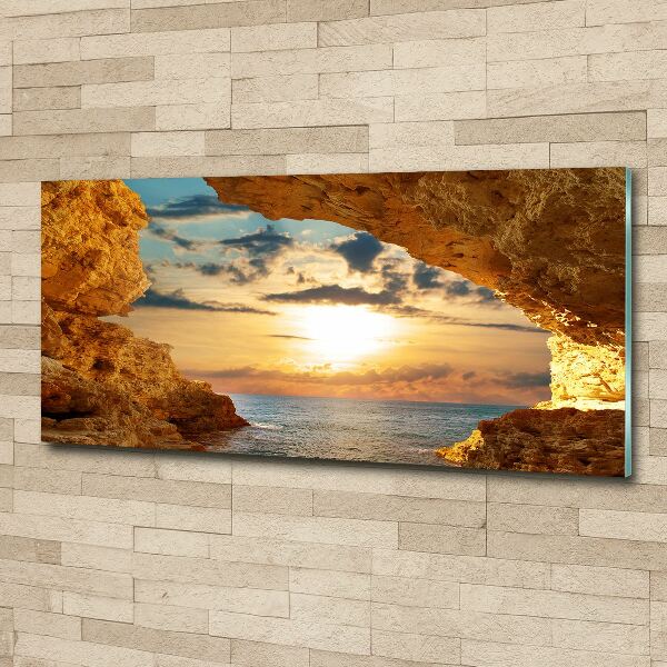 Quadro vetro acrilico Grotta in riva al mare
