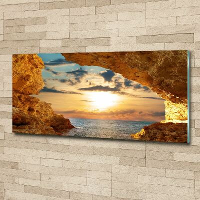 Quadro vetro acrilico Grotta in riva al mare