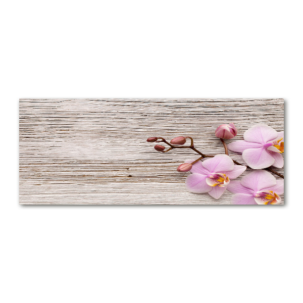Quadro vetro acrilico Orchidea su legno