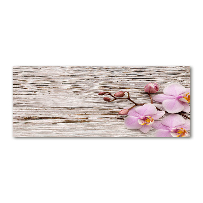 Quadro vetro acrilico Orchidea su legno
