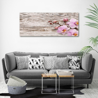 Quadro vetro acrilico Orchidea su legno