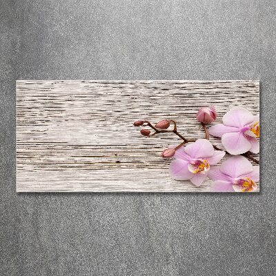 Quadro vetro acrilico Orchidea su legno