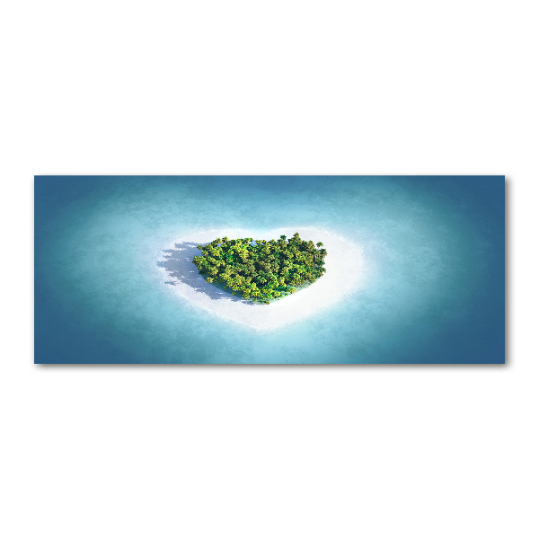 Quadro vetro acrilico Isola a forma di cuore
