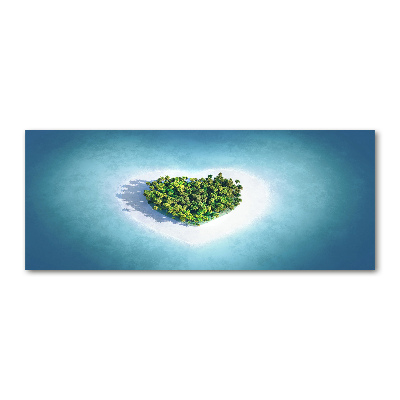 Quadro vetro acrilico Isola a forma di cuore