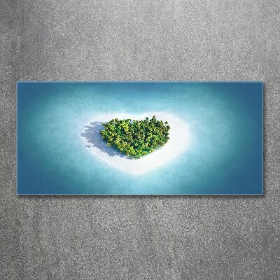 Quadro vetro acrilico Isola a forma di cuore