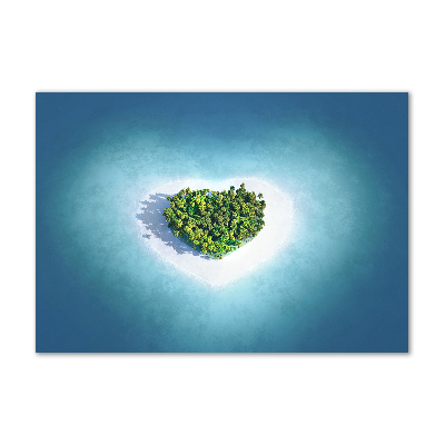 Quadro vetro acrilico Isola a forma di cuore