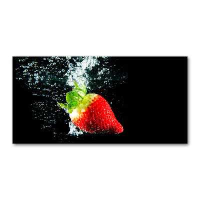 Quadro vetro acrilico Fragola sott'acqua