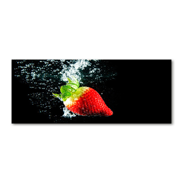 Quadro vetro acrilico Fragola sott'acqua