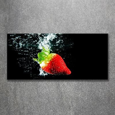 Quadro vetro acrilico Fragola sott'acqua