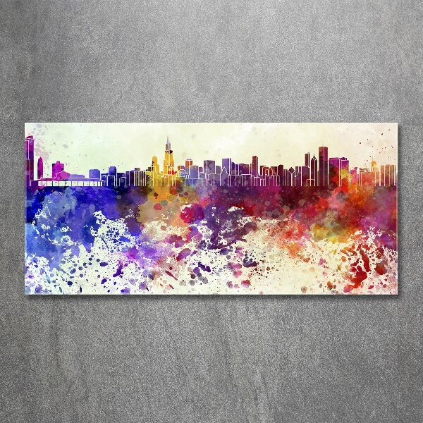 Quadro in vetro acrilico Chicago colorata
