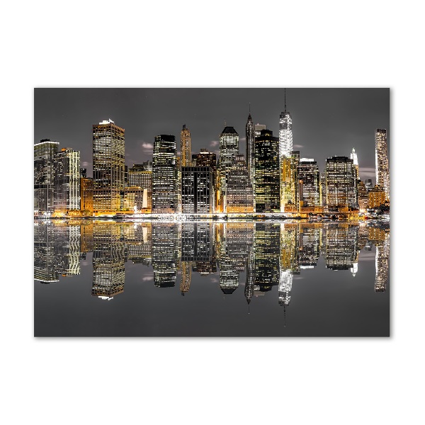 Quadro vetro acrilico New York di notte