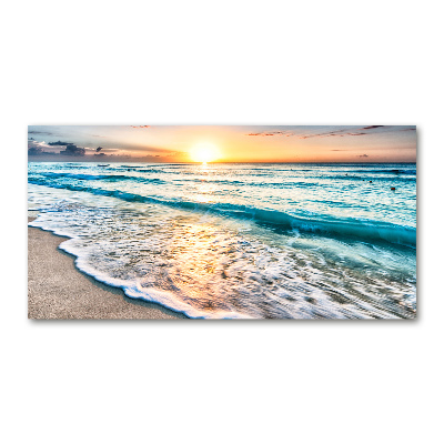Quadro in vetro acrilico Spiaggia al tramonto