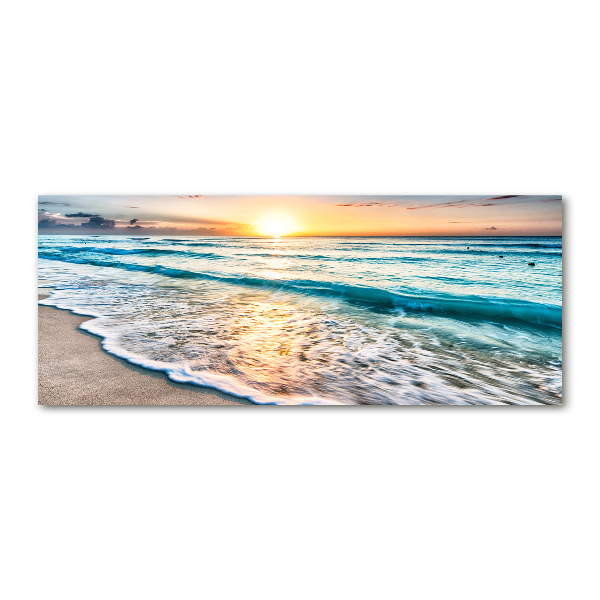 Quadro in vetro acrilico Spiaggia al tramonto