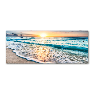 Quadro in vetro acrilico Spiaggia al tramonto