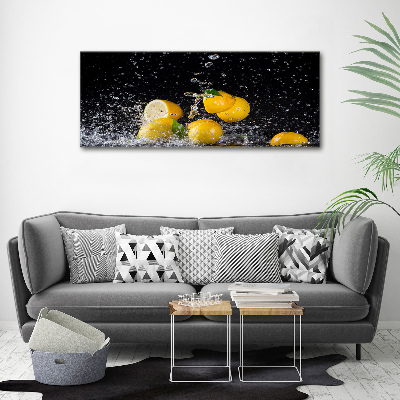 Quadro in vetro acrilico Limoni e acqua