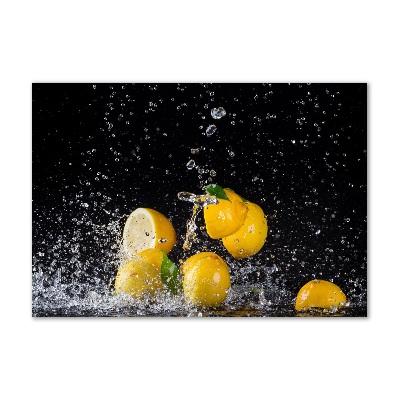 Quadro in vetro acrilico Limoni e acqua