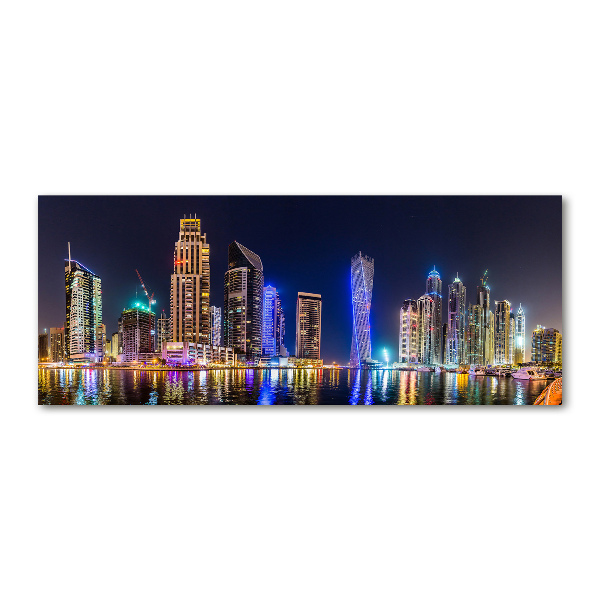 Quadro in vetro acrilico Dubai di notte