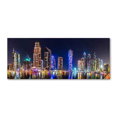Quadro in vetro acrilico Dubai di notte