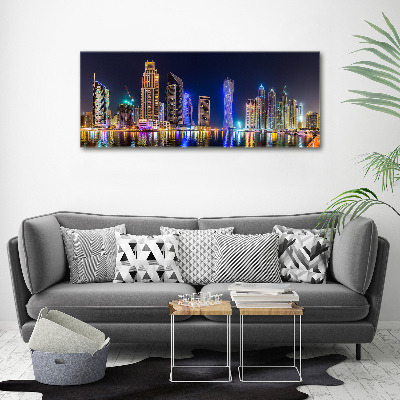 Quadro in vetro acrilico Dubai di notte