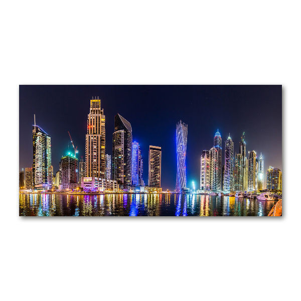 Quadro in vetro acrilico Dubai di notte