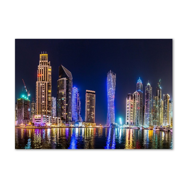 Quadro in vetro acrilico Dubai di notte