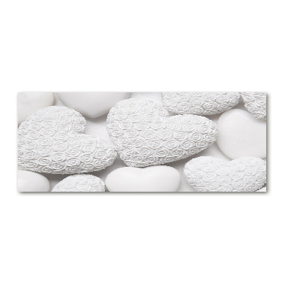 Quadro su vetro acrilico Sfondo a forma di cuore bianco