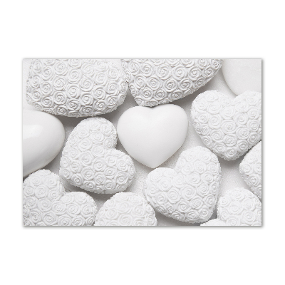 Quadro su vetro acrilico Sfondo a forma di cuore bianco
