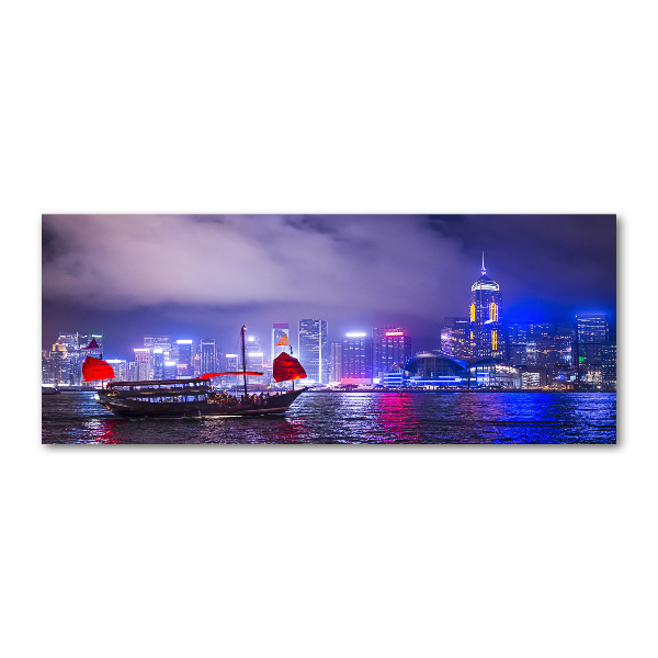 Quadro vetro acrilico Hong Kong di notte