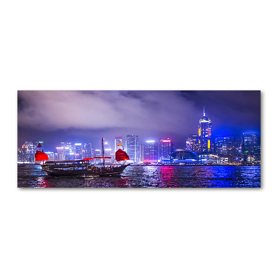 Quadro vetro acrilico Hong Kong di notte