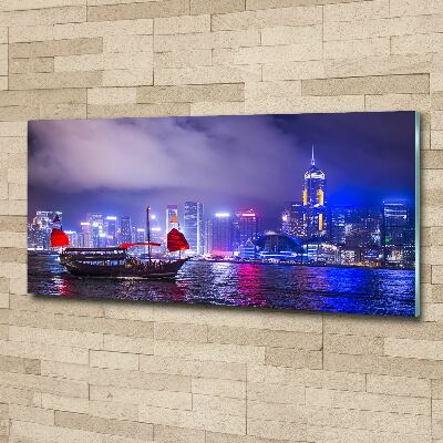 Quadro vetro acrilico Hong Kong di notte