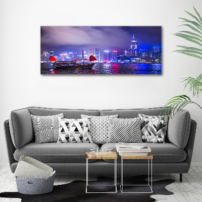 Quadro vetro acrilico Hong Kong di notte