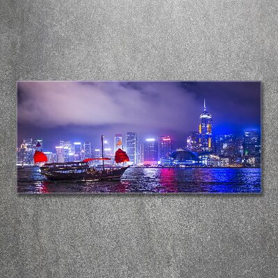 Quadro vetro acrilico Hong Kong di notte