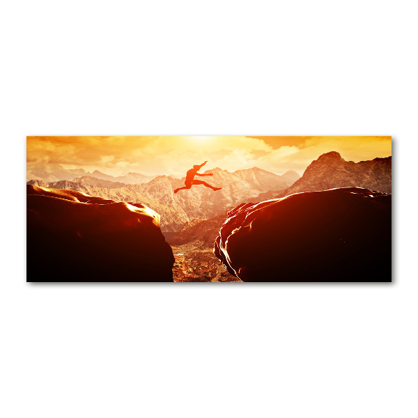 Quadro su vetro acrilico Salta oltre l'abisso