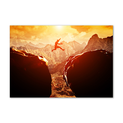 Quadro su vetro acrilico Salta oltre l'abisso