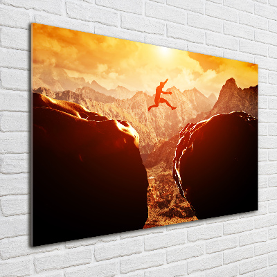 Quadro su vetro acrilico Salta oltre l'abisso